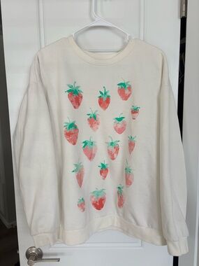 Cream Strawberry Sweatshirt